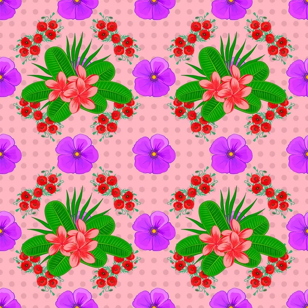 Ilustración Vectores Papel Primaveral Con Flores Abstractas Plumeria Sobre Fondo — Vector de stock