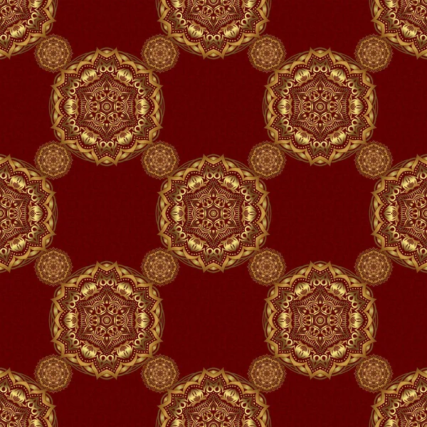 Векторный Роскошный Красный Фон Золотыми Элементами Красный Фон Золотистый Безморский — стоковый вектор