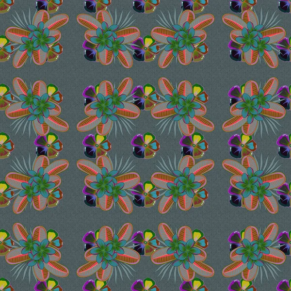 Колір Безшовного Квіткового Візерунка Векторні Ілюстрації — стоковий вектор