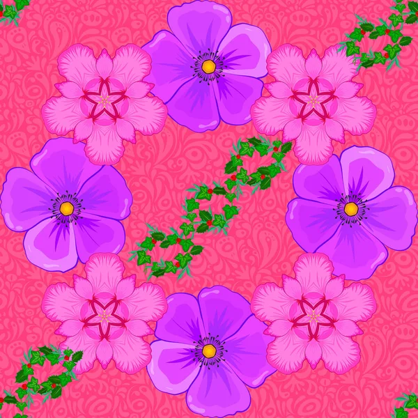 Trendy Print Rosa Violett Und Magenta Farben Schöne Muster Für — Stockvektor