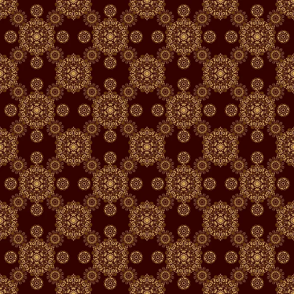Glittering Background Illustration Brown Backdrop Vector Seamless Golden Christmas Ornament — Stock Vector