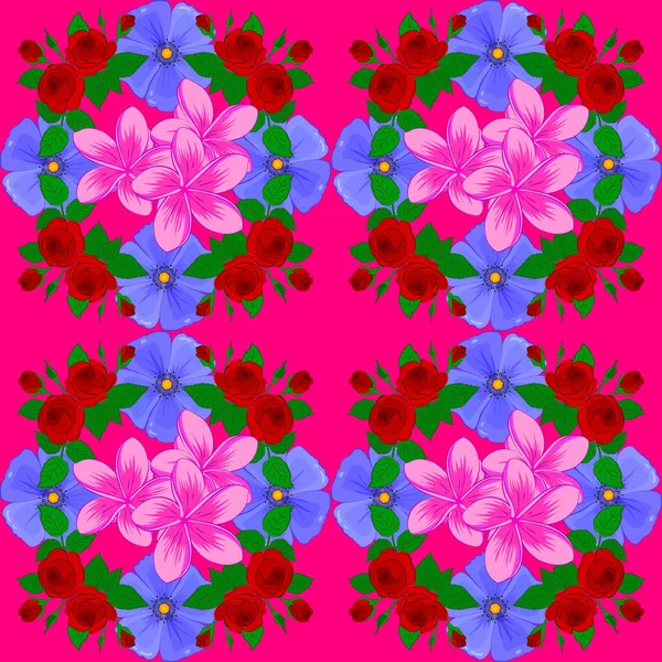 Couleur Motif Vecteur Floral Sans Couture — Image vectorielle