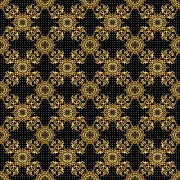 Vector Velhos Ornamentos Marroquinos Árabes Turcos Padrão Vintage Dourado Sem —  Vetores de Stock