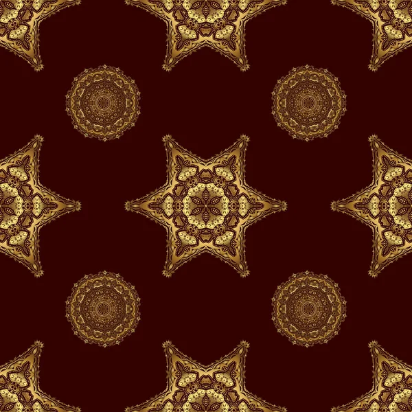 Composición Cuadrada Vectorial Con Ornamento Vintage Dorado Modelo Sin Costuras — Vector de stock