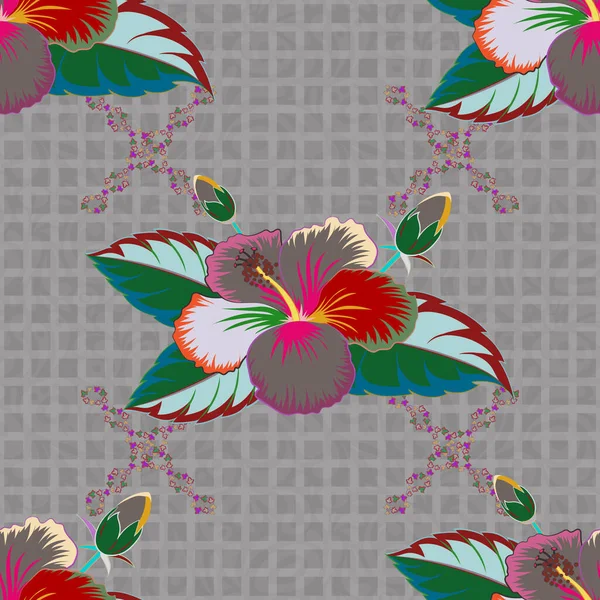 Patrón Sin Costuras Flores Colores Rosa Verde Lindo Vector Floral — Archivo Imágenes Vectoriales