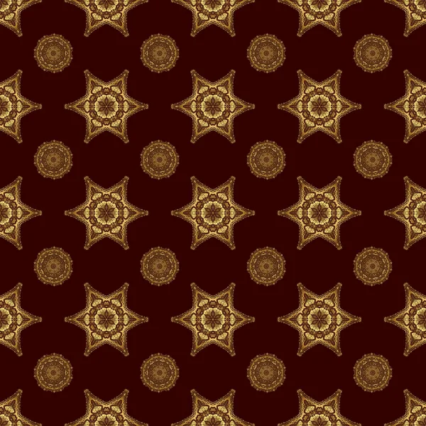 Raster Quadratische Komposition Mit Goldenem Vintage Ornament Nahtloses Muster Mit — Stockvektor