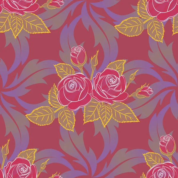 Vektorhintergrund Illustration Abstraktes Nahtloses Muster Roten Rosa Und Violetten Farben — Stockvektor