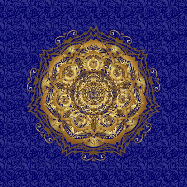 Спиритический Ритуальный Символ Ислама Арабической Индийской Религий Золотая Мандала Восточные — стоковый вектор