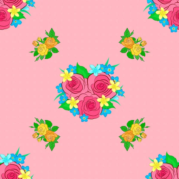 Couleur Motif Vecteur Floral Sans Couture — Image vectorielle