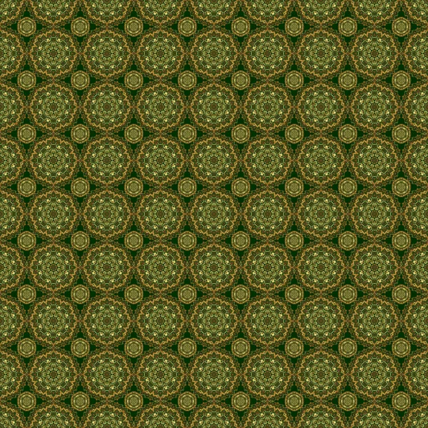 Adorno Vintage Verde Dorado Patrón Sin Costura — Vector de stock