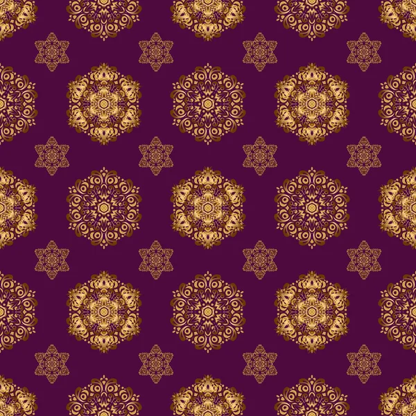 Orientalisches Muster Mit Arabesken Und Gloden Floralen Elementen Traditionelle Klassische — Stockvektor