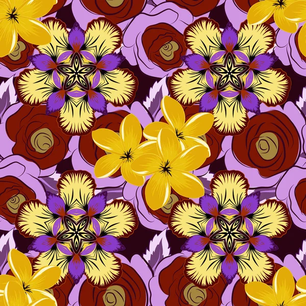 Couleur Motif Vecteur Floral Sans Couture — Image vectorielle