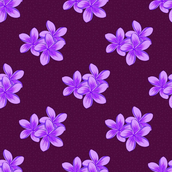 Spring Paper Cute Plumeria Flowers Purple Violet Pink Colors Floral — Stock Vector