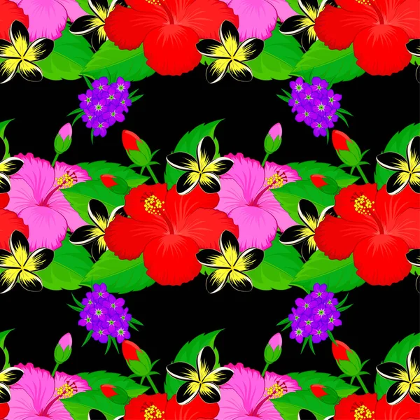 Couleur Motif Vecteur Floral Sans Couture — Image vectorielle