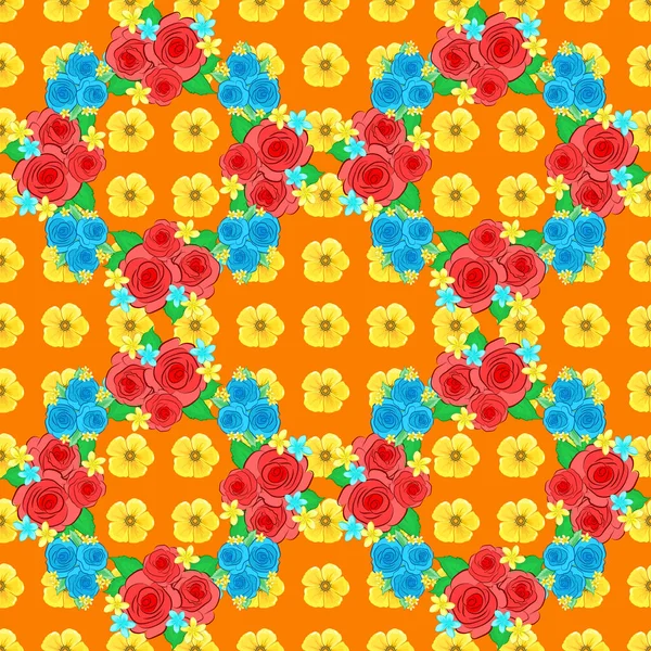 Couleur Motif Vecteur Floral Sans Couture — Image vectorielle