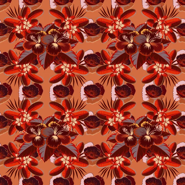 Texture Style Tropical Dessinée Main Motif Floral Universel Créatif Aux — Image vectorielle