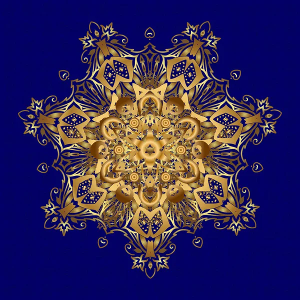Diseño Cubiertas Mandala Vectorial Dibujada Mano Con Patrón Abstracto Dorado — Archivo Imágenes Vectoriales