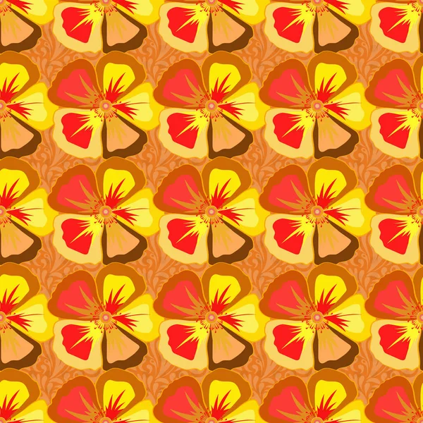 Векторный Бесшовный Цветочный Узор Космическими Цветками Листьями Декоративными Элементами Всплесками — стоковый вектор