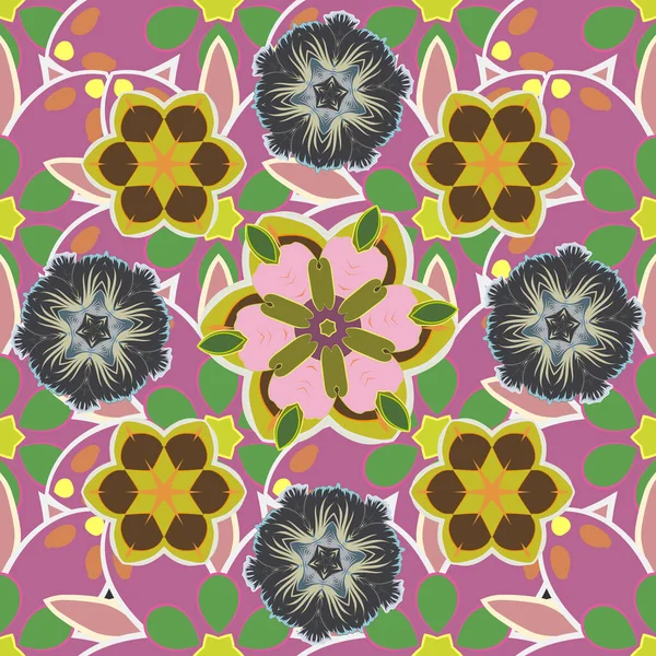 Винтажный Цветочный Орнамент Абстрактный Классический Бесшовный Шаблон — стоковый вектор