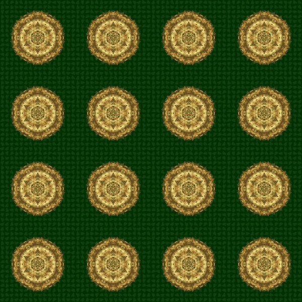 Линейный Тренд Элемент Дизайна Золотой Узор Зеленом Фоне Необычный Роскошный — стоковый вектор