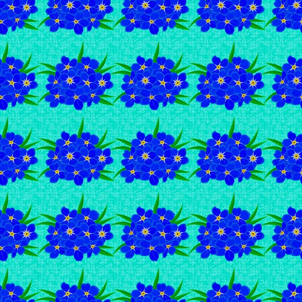 Абстрактный Симпатичный Цветочный Принт Синем Фоне Векторная Иллюстрация Яркие Красивые — стоковый вектор