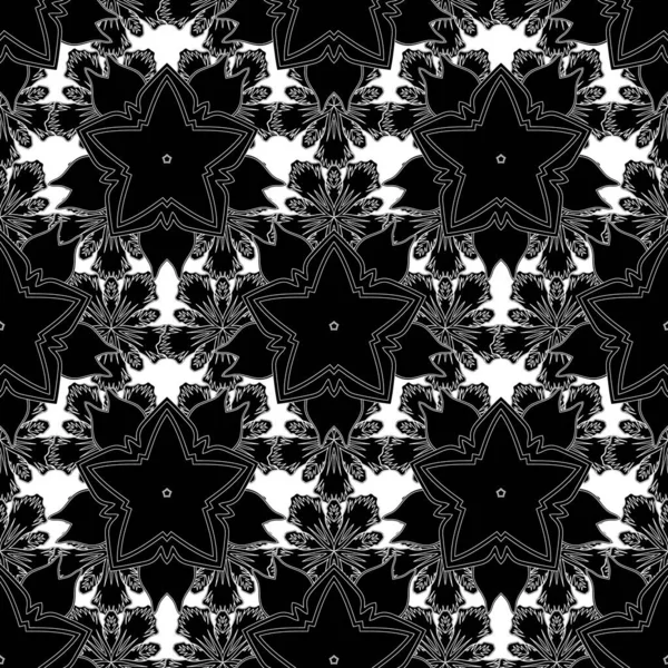 Elegante Zwarte Vector Sjabloon Witte Achtergrond Realistisch Abstract Naadloos Patroon — Stockvector