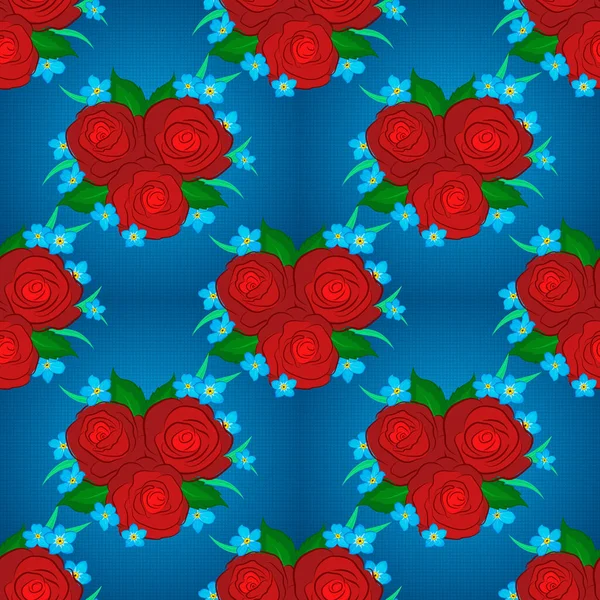 シームレスな花ベクトルパターン図 — ストックベクタ