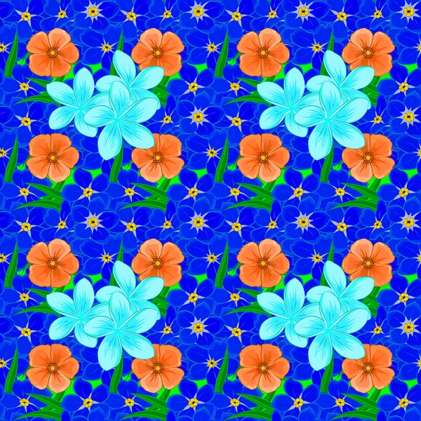 Vektorové Bezproblémové Pozadí Krásné Akvarel Plumeria Květiny Zeleném Pozadí Světlá — Stockový vektor