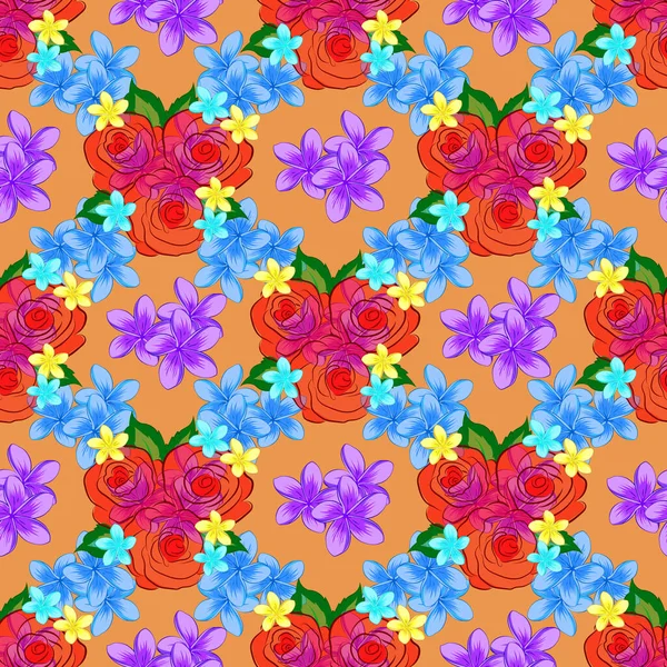 Couleur Motif Vecteur Floral Sans Couture — Image vectorielle