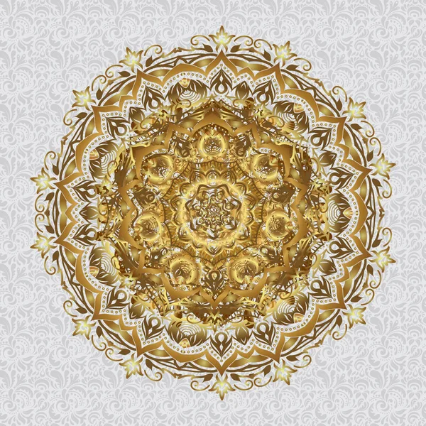 Abstrakt Mandala Vektorillustration Vintage Dekorativa Element Islam Arabiska Indiska Turkiska — Stock vektor