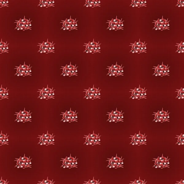 Симпатичный Векторный Цветочный Фон Цветки Примулы Печати Красном Розовом Коричневом — стоковый вектор