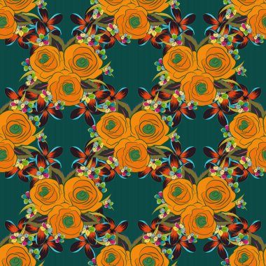 Renksiz çiçek vektör deseni 