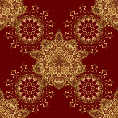 Davetiye şablonu için kırmızı ve altın renkli soyut altın arkaplan. Vektör altın pürüzsüz desen.