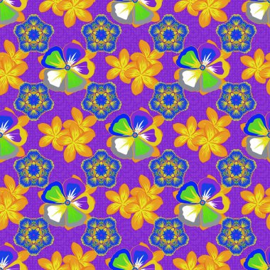 Renksiz çiçek vektör deseni 