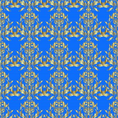 Laconic düğün kartı mavi arka planda vektör altından süsleme ile süslenmiş. Basit bir tasarım ile duyuru kartı. Dantel damaske desenli klasik davet örneği kusursuz desen.