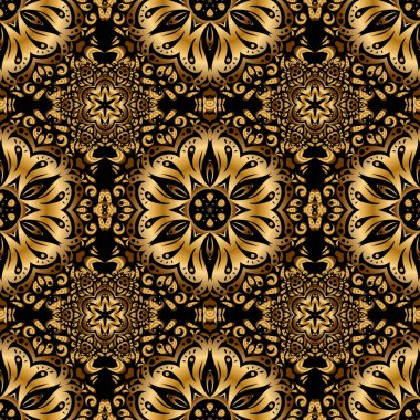 Vektör dairesi altın ızgara ve siyah arka plandaki elementler. Süs tasarım şablonu. Düğün davetiyeleri, kartvizit, sertifika, logo şablonu için süs çiçekleri..