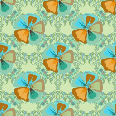 Renksiz çiçek vektör deseni 