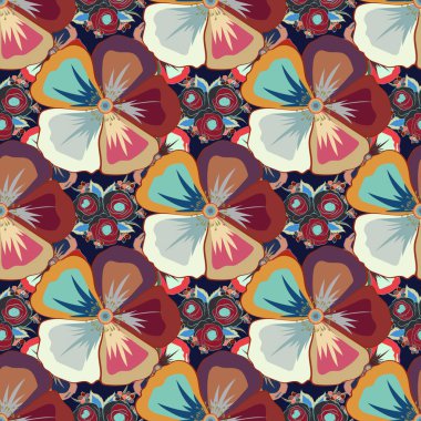 Renksiz çiçek vektör deseni 