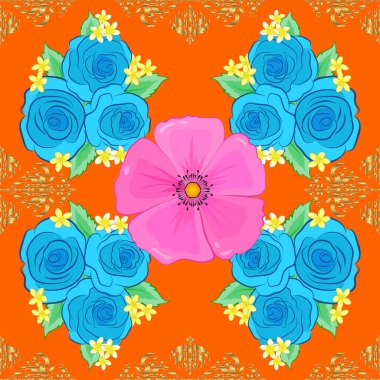 Renksiz çiçek vektör deseni 