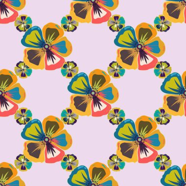 Renksiz çiçek vektör deseni 