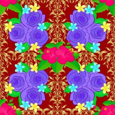 Renksiz çiçek vektör deseni 