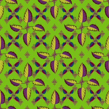 Sarı, yeşil ve kahverengi renklerde sevimli çiçeklerle kusursuz çiçek deseni. Vektör illüstrasyonu.