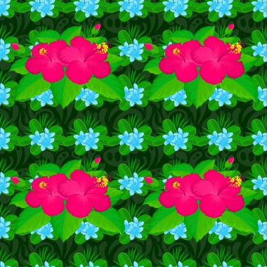 Kusursuz desenli çiçek vektör çizimi