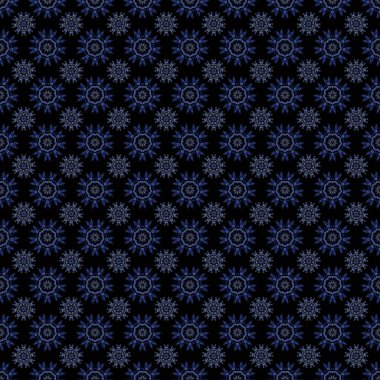 Mavi ve mor renkte çiz. Çiçeklerin tekrarlanması kolay, kusursuz desenli, hatları doldurmak için kullanılır. Vektör illüstrasyonu.