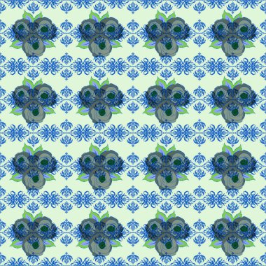 Renksiz çiçek vektör deseni 