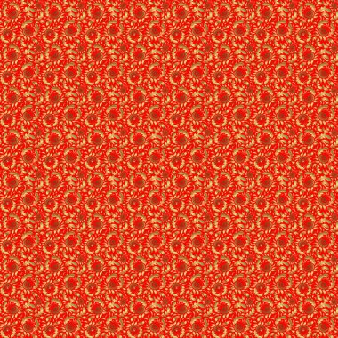 Geleneksel klasik süs. Altın ve kırmızı pürüzsüz desen. Arabesk ve altın çiçekli doğu vektör deseni.