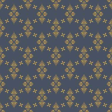 Vektör yıldız deseni, yıldız süslemeleri, gri arka planda altın şebeke. Lüks altın pürüzsüz desen.