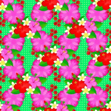 Karalama çizim stili, elle çizilmiş çizim. Çiçekleri, yaprakları, dekoratif unsurları olan kusursuz çiçek desenleri, sıçrama, lekeler ve yeşil arka planda düşüşler. Elle çizilmiş hatlar ve vuruşlar.