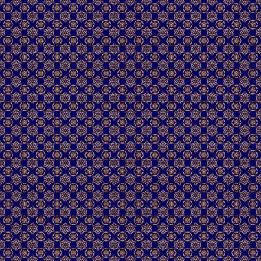 Klasik eskiz. Zarif geçmişe dönük pürüzsüz desen. Mavi arkaplanda altın desen.