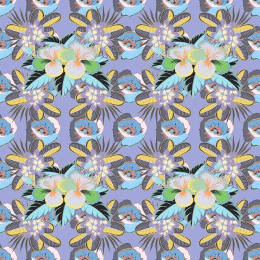 Renksiz çiçek vektör deseni 